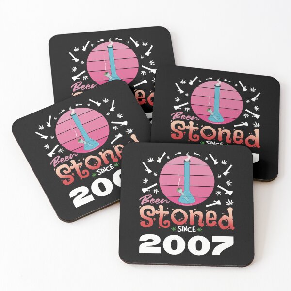 Item preview, Been stoned since 2007 (Pink retro vintage sunset with bong) designed and sold by YomeHayin.