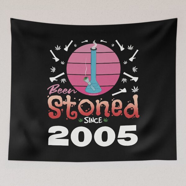 Item preview, Been stoned since 2005 (Pink retro vintage sunset with bong) designed and sold by YomeHayin.