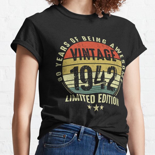 80 años Vintage 1942 Edición limitada 80.o regalo de cumpleaños para hombres y mujeres Camiseta clásica