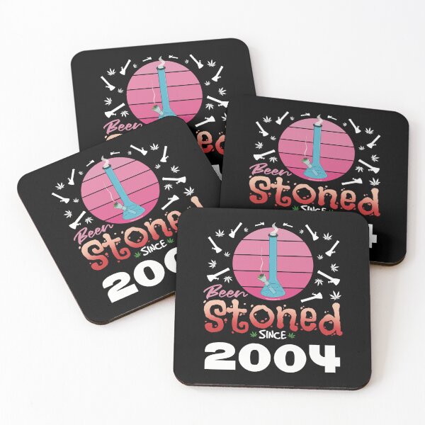 Item preview, Been stoned since 2004 (Pink retro vintage sunset with bong) designed and sold by YomeHayin.