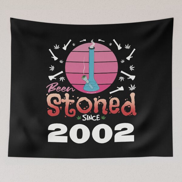 Item preview, Been stoned since 2002 (Pink retro vintage sunset with bong) designed and sold by YomeHayin.