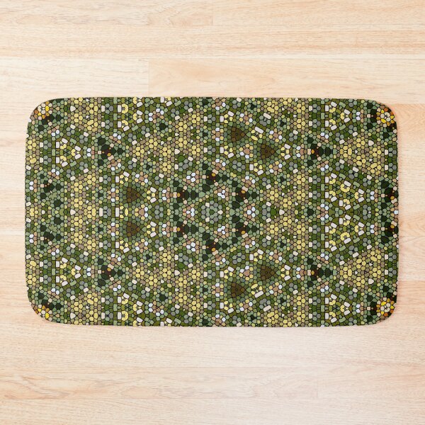 Item preview, Abstract art, mosaic kaleidoscope style, spring colors, green yellow brown light blue designed and sold by Designbyfia.