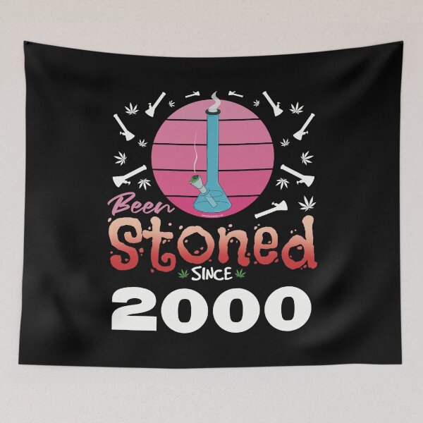 Item preview, Been stoned since 2000 (Pink retro vintage sunset with bong) designed and sold by YomeHayin.