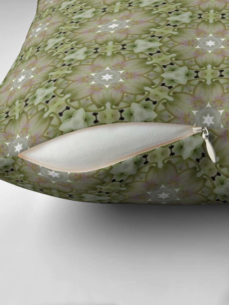 Thumbnail 2 of 4, Pillow, Orchid garden kaleidoscopic pattern 2 designed and sold by Penguland.