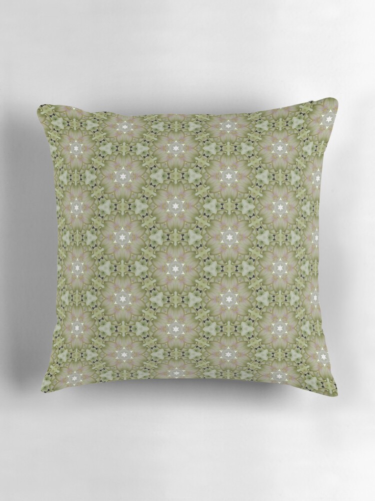 Thumbnail 3 of 4, Pillow, Orchid garden kaleidoscopic pattern 2 designed and sold by Penguland.