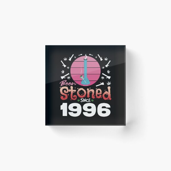 Item preview, Been stoned since 1996 (Pink retro vintage sunset with bong) designed and sold by YomeHayin.