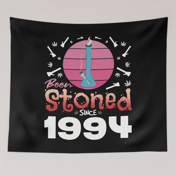Item preview, Been stoned since 1994 (Pink retro vintage sunset with bong) designed and sold by YomeHayin.