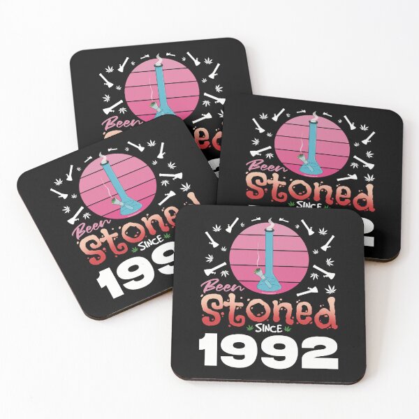 Item preview, Been stoned since 1992 (Pink retro vintage sunset with bong) designed and sold by YomeHayin.