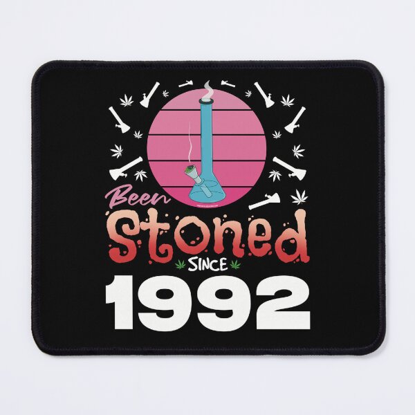 Item preview, Been stoned since 1992 (Pink retro vintage sunset with bong) designed and sold by YomeHayin.