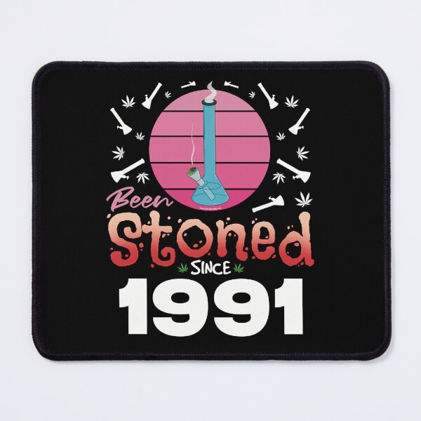 Item preview, Been stoned since 1991 (Pink retro vintage sunset with bong) designed and sold by YomeHayin.