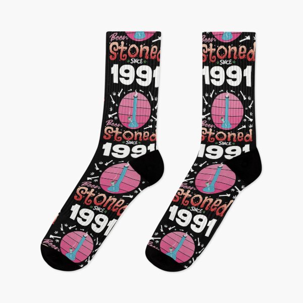 Item preview, Been stoned since 1991 (Pink retro vintage sunset with bong) designed and sold by YomeHayin.
