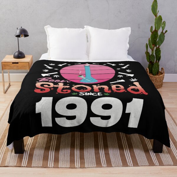 Item preview, Been stoned since 1991 (Pink retro vintage sunset with bong) designed and sold by YomeHayin.