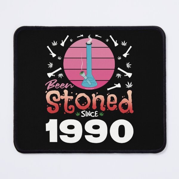 Item preview, Been stoned since 1990 (Pink retro vintage sunset with bong) designed and sold by YomeHayin.