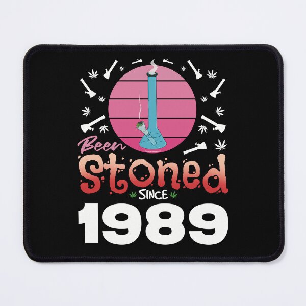 Item preview, Been stoned since 1989 (Pink retro vintage sunset with bong) designed and sold by YomeHayin.
