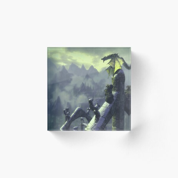 Skyrim- Dragon Attack Acrylic Block