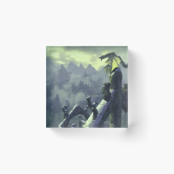 Skyrim- Dragon Attack Acrylic Block