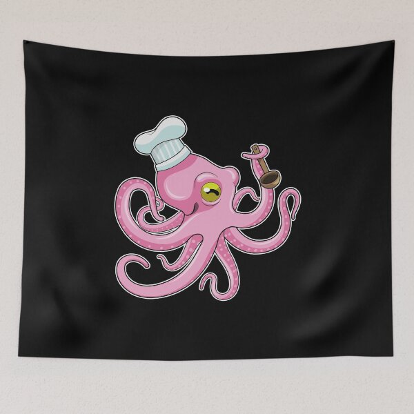 Item preview, Octopus as Cook with Wooden spoon designed and sold by Snabdesign84.