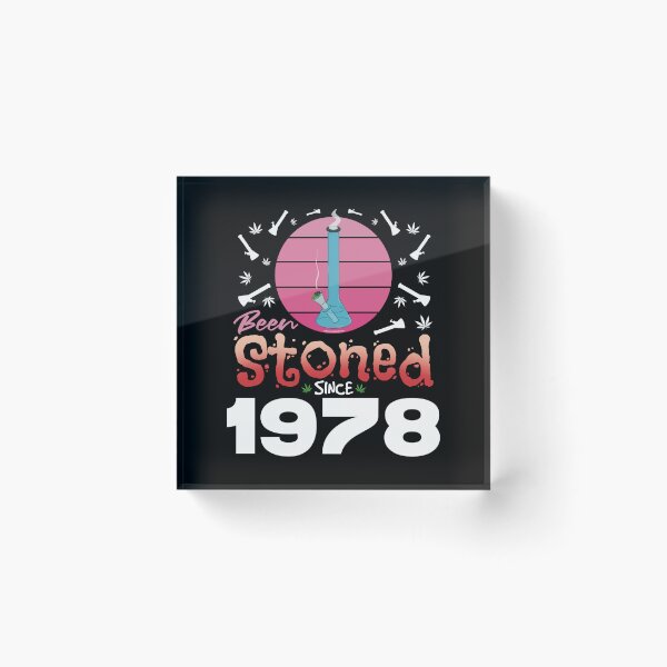 Item preview, Been stoned since 1978 (Pink retro vintage sunset with bong) designed and sold by YomeHayin.