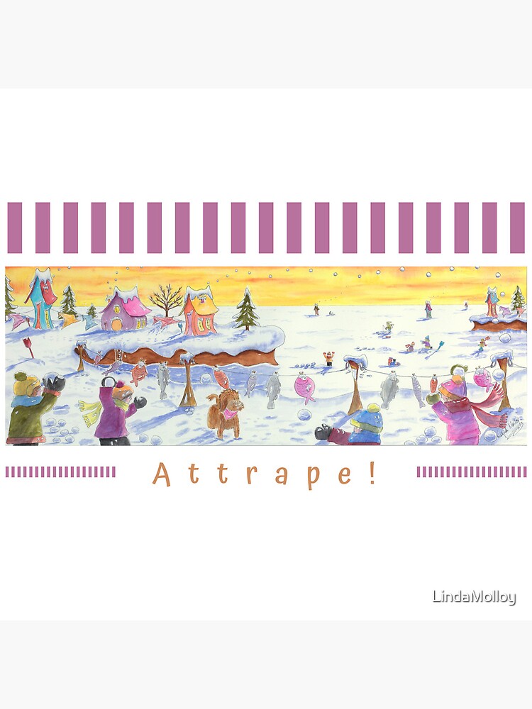 Aperçu 4 sur 4. Horloge avec l'œuvre Linda Molloy - "Attrape!" (1ère version) créée et vendue par LindaMolloy.