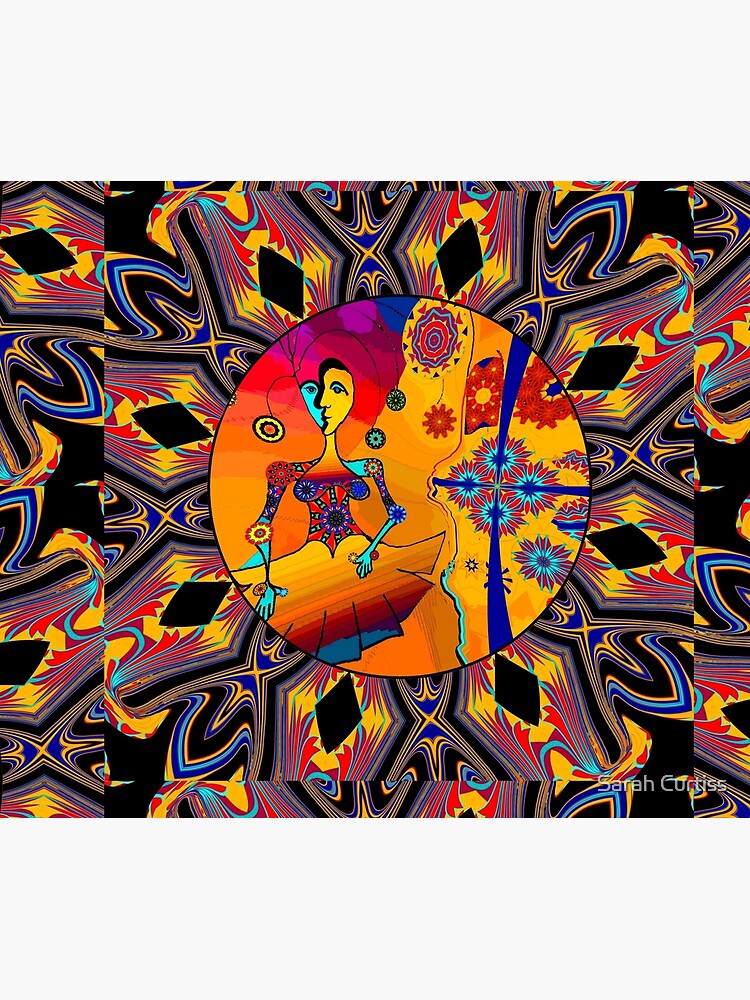 Thumbnail 2 of 2, Duvet Cover, Girl With Kaleidoscope Eyes designed and sold by GraceArt.