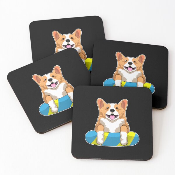 Item preview, Welsh Corgi at Swimming with Swimming board designed and sold by Snabdesign84.