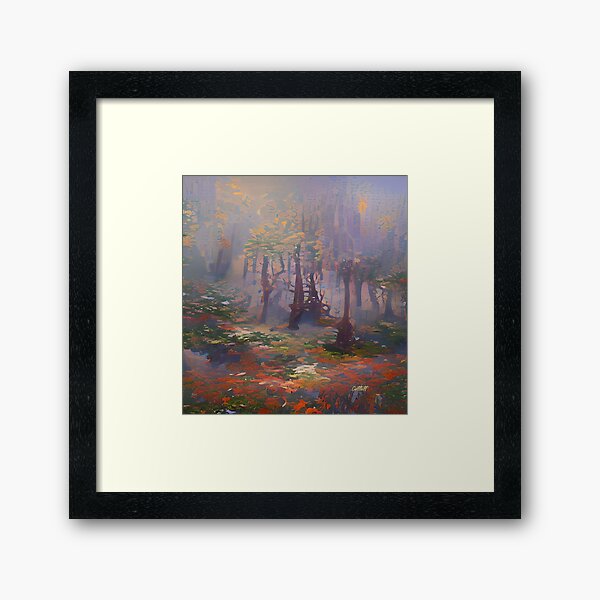 Item preview, Impressionism - Fog - Forest - Trees - Painting of a Foggy Forest designed and sold by CattlettArt.