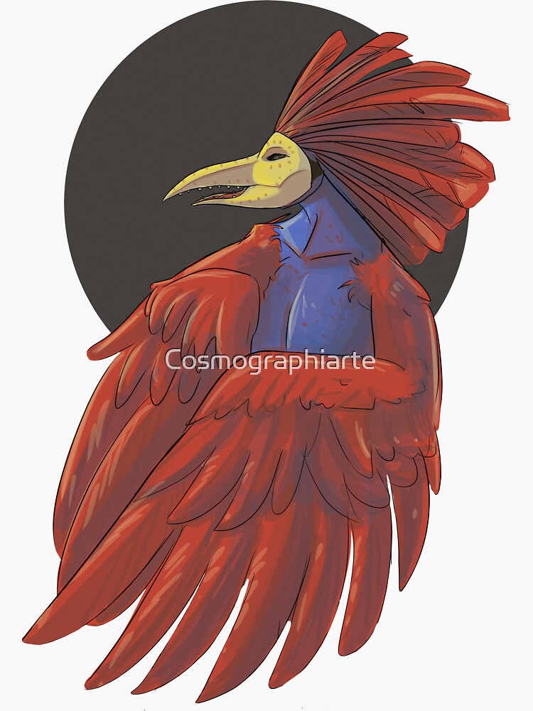 Thumbnail 3 of 3, Sticker, Gallo with mask designed and sold by Cosmographiarte.