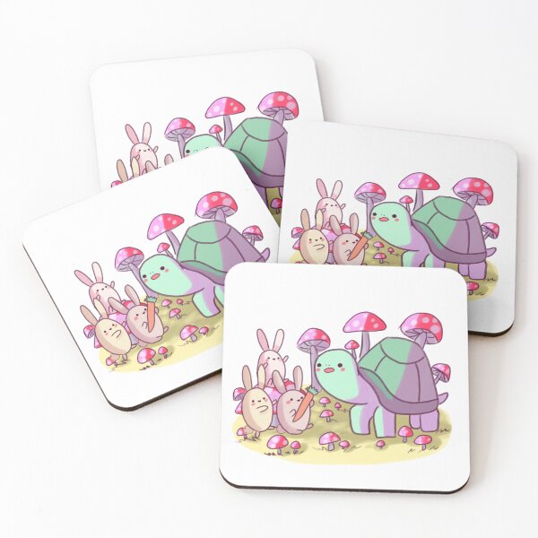Aperçu de l'œuvre Lapins mignons et tortue aux champignons créée et vendue par Mayarart.