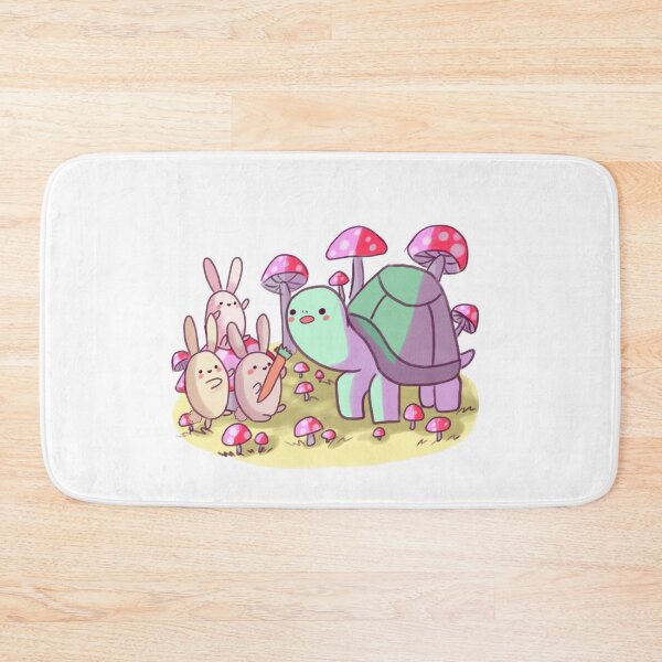 Item preview, Cute bunnies and turtle with mushrooms  designed and sold by Mayarart.