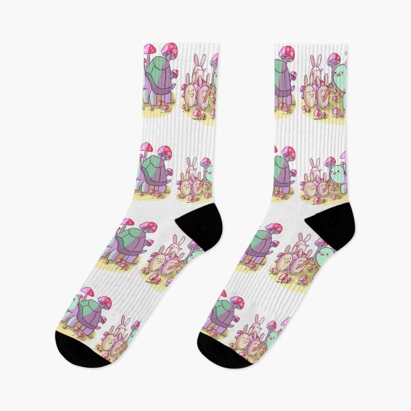 Item preview, Cute bunnies and turtle with mushrooms  designed and sold by Mayarart.