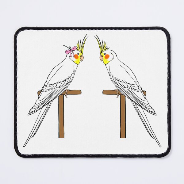 Item preview, Crazy Bird Lady with Lutino Cockatiels designed and sold by Laughing Parrot Studio.