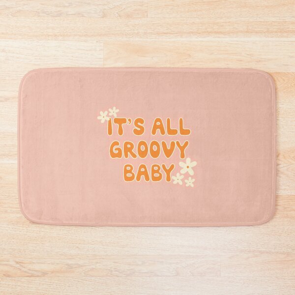 Item preview, It's All Groovy Baby Retro Flower Quote Pink & Orange designed and sold by bykirstco.
