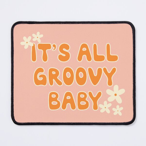 Item preview, It's All Groovy Baby Retro Flower Quote Pink & Orange designed and sold by bykirstco.