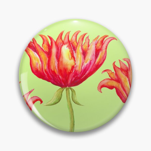 Item preview, Red Flowers on Lightgreen Ground designed and sold by CarolineLembke.