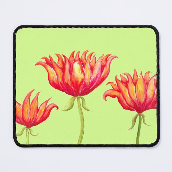 Item preview, Red Flowers on Lightgreen Ground designed and sold by CarolineLembke.