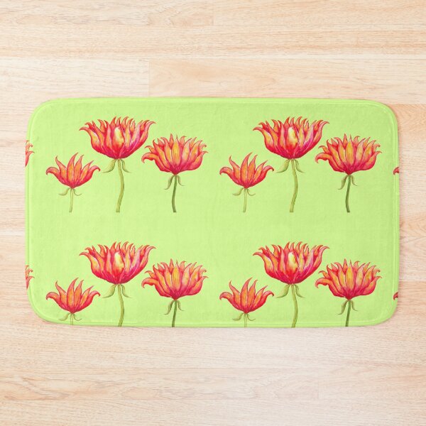 Item preview, Red Flowers on Lightgreen Ground designed and sold by CarolineLembke.