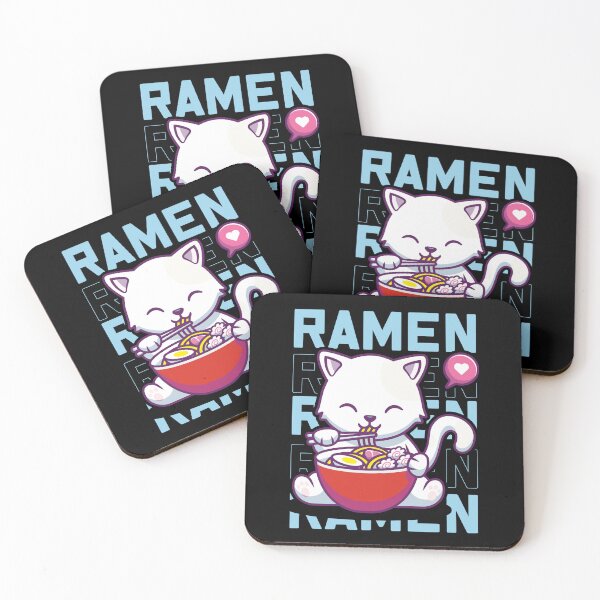 Item preview, Cat Eating Ramen Cute Noodles, Kawaii Kittie Eating Japanese Noodle  designed and sold by Cheeky Companions.