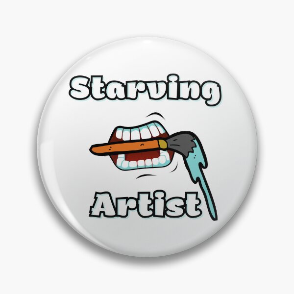 Item preview, Starving artist creator type with mouth and paint drip brush designed and sold by MGuyerArt.