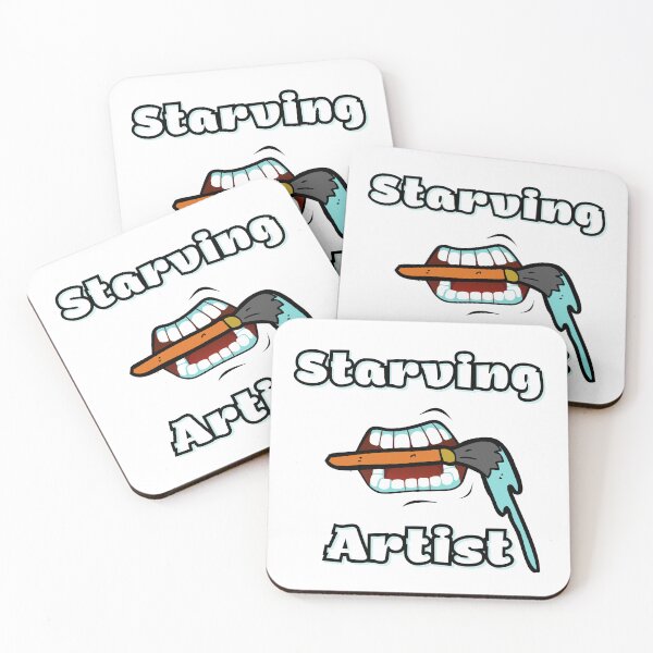 Item preview, Starving artist creator type with mouth and paint drip brush designed and sold by MGuyerArt.