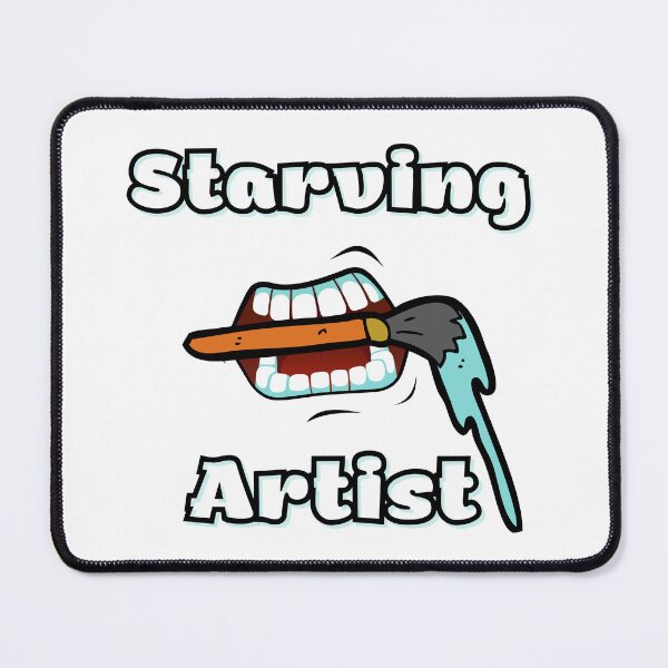 Item preview, Starving artist creator type with mouth and paint drip brush designed and sold by MGuyerArt.