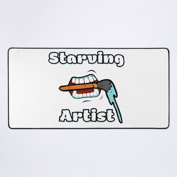 Item preview, Starving artist creator type with mouth and paint drip brush designed and sold by MGuyerArt.