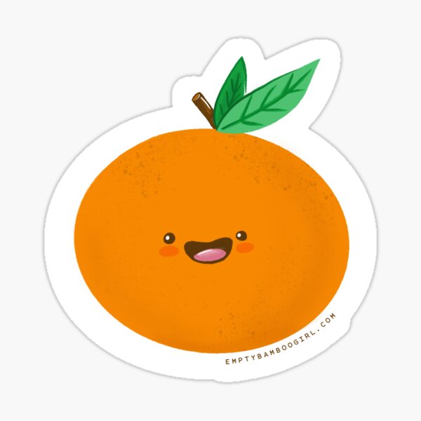 Cute Orange Clementine Sticker Water Resistant Laminated Vinyl Decal