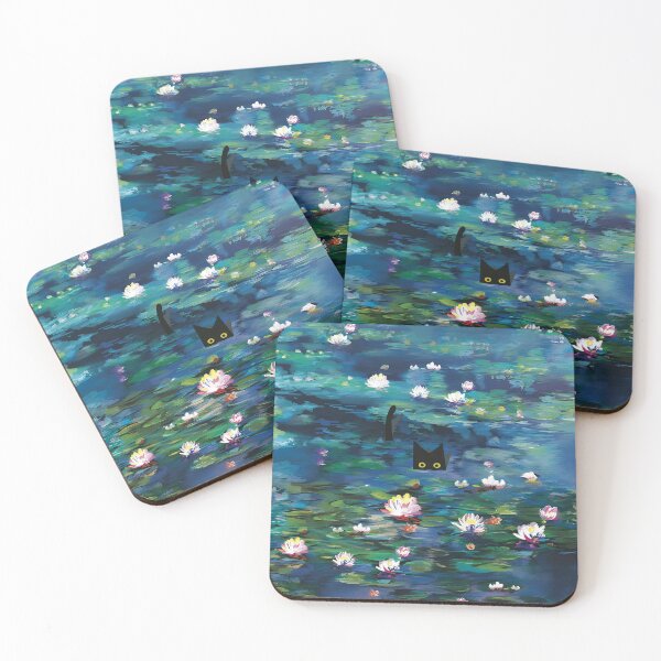 Item preview, Claude Monet Water Lilies | Monet Waterlily Cat Prints designed and sold by Artone369.