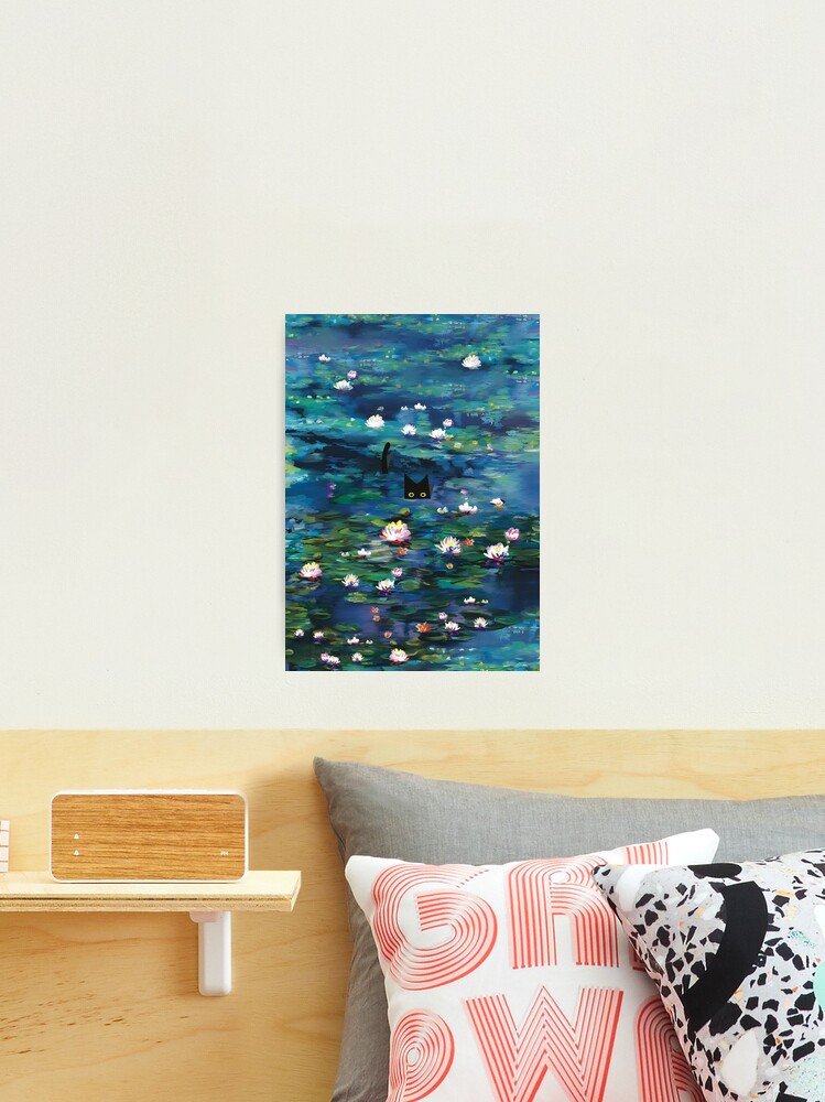 Thumbnail 2 von 3, Fotodruck, Claude Monet Seerosen | Monet Seerose Katze Drucke designt und verkauft von Artone369.