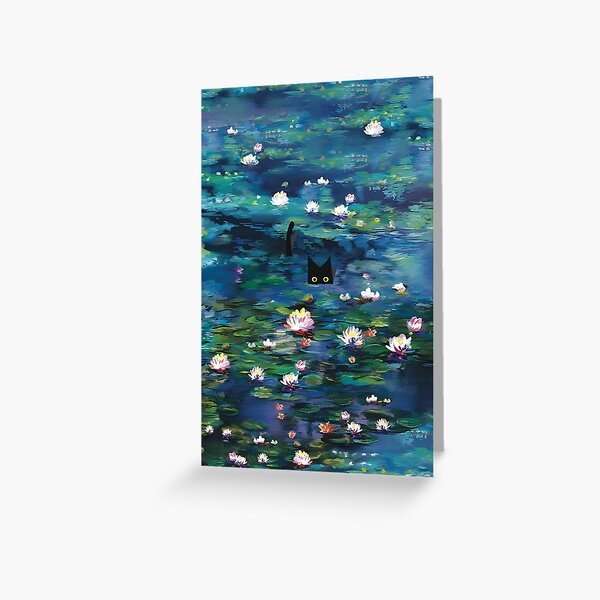 Item preview, Claude Monet Water Lilies | Monet Waterlily Cat Prints designed and sold by Artone369.