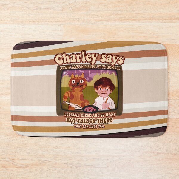 Item preview, Charley Says... Stoves are Dangerous with Hot Things! Charley the Cat Public Information Films- Vintage Seventies Retro  designed and sold by RetroTeeStudio.