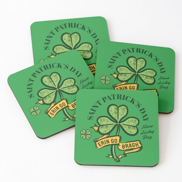 Item preview, Cute Four Leaf Clover, Erin Go Bragh, Éirinn Go Brách Harp, Funny Gift Idea for St Patty's Day designed and sold by Quotesigner.