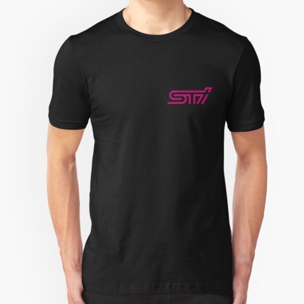 STI - Subaru Technica International Pink Logo Slim Fit T-Shirt