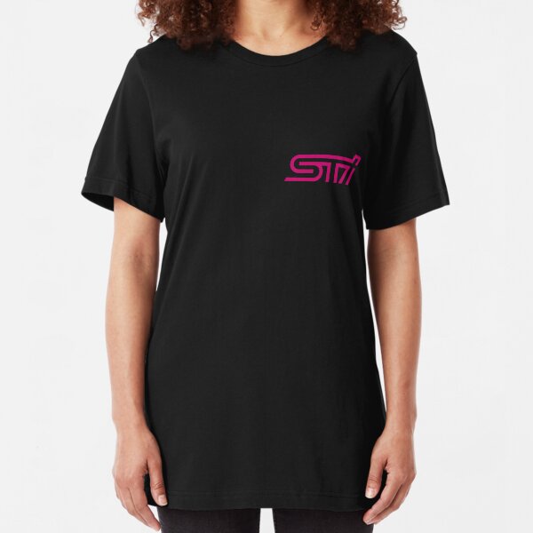 STI - Subaru Technica International Pink Logo Slim Fit T-Shirt