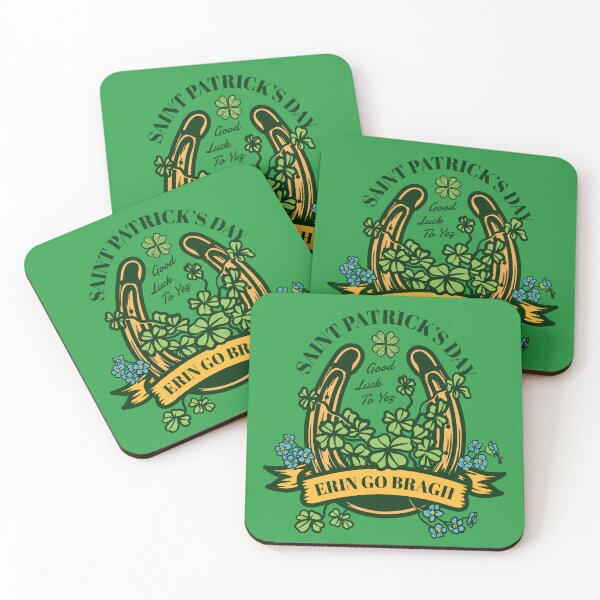 Item preview, Erin Go Bragh, Cute Four Leaf Clover, Éirinn Go Brách Harp, Funny Gift Idea for St Patty's Day designed and sold by Quotesigner.